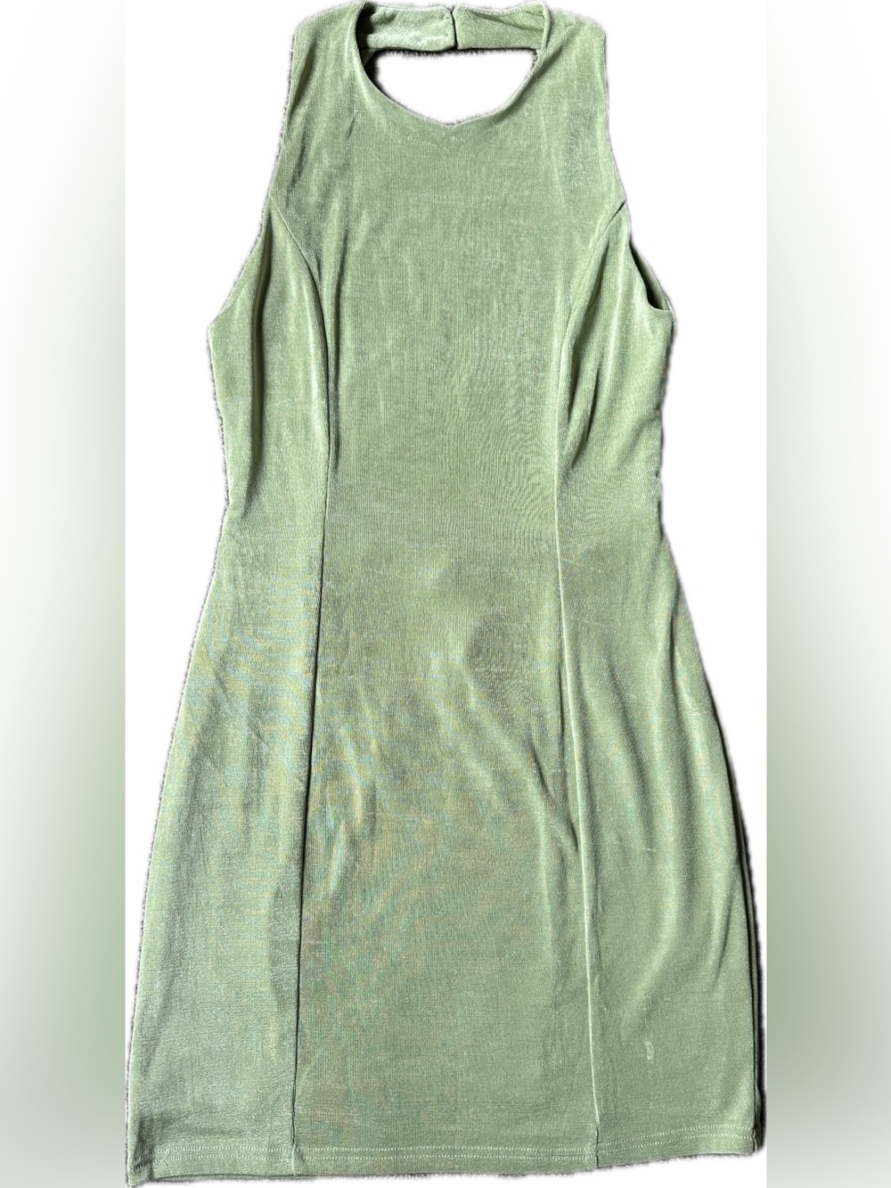 Mable Backless Green Mini Dress
